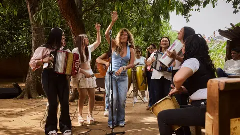 Karol G durante la entrevista Karol G durante la entrevista