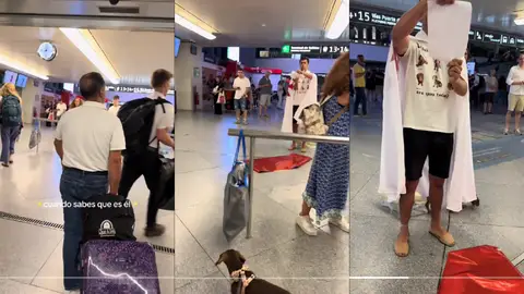 Arrasa por como recibe a su novia en la estación Arrasa por como recibe a su novia en la estación