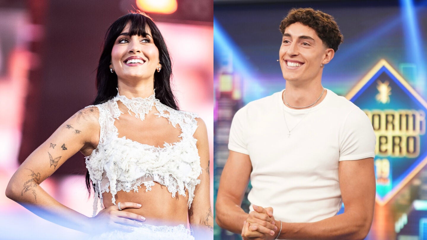 Aitana durante su concierto en Barcelona y Plex en El Hormiguero