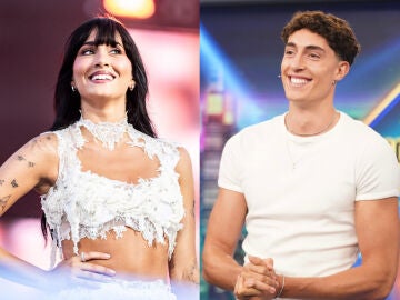 Aitana durante su concierto en Barcelona y Plex en El Hormiguero