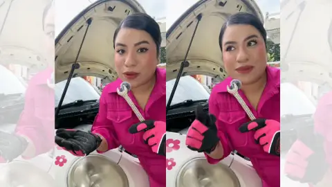 La tiktoker que enseña "mecánica para chicas". La tiktoker que enseña "mecánica para chicas".