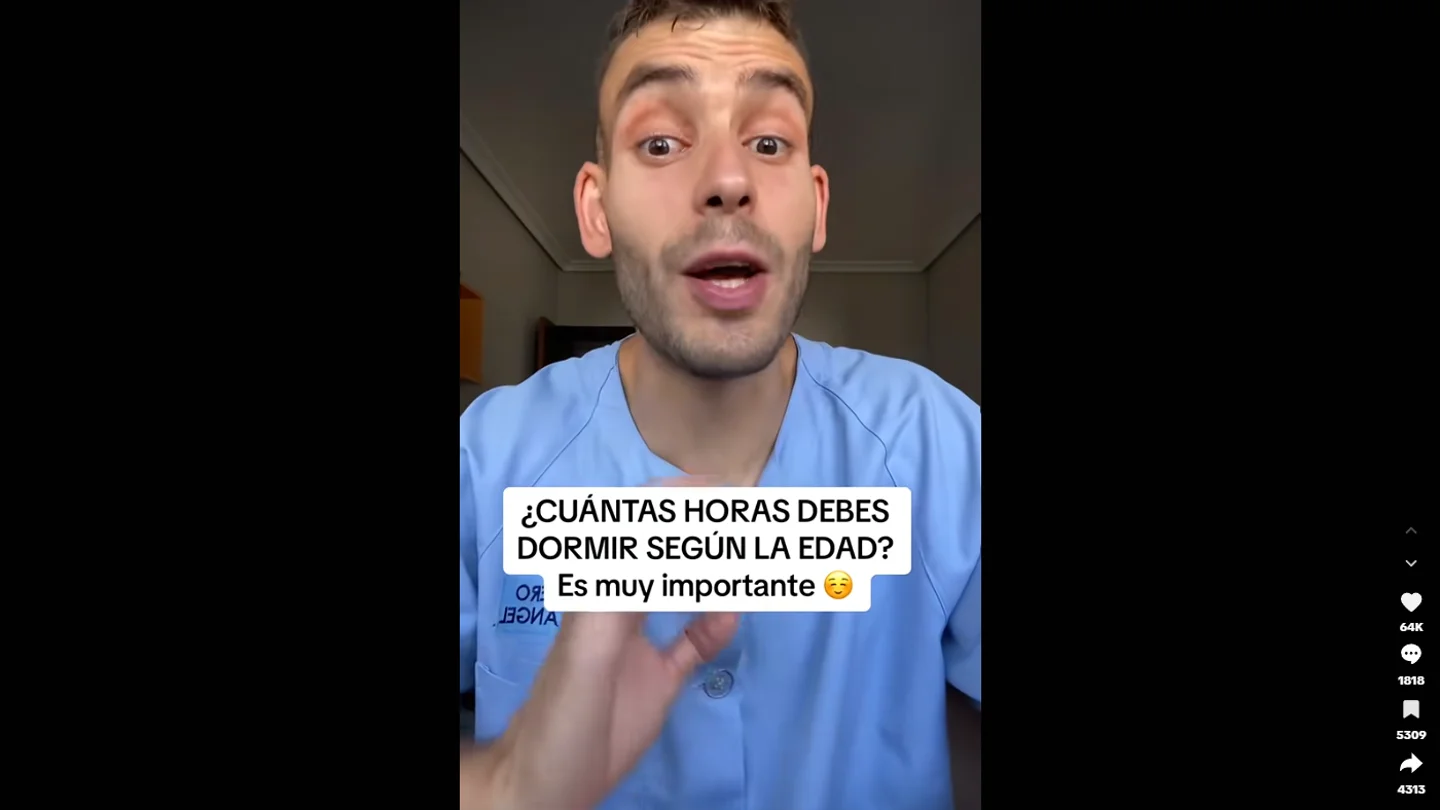 Un enfermero cuenta en TikTok cuántas horas tiene que dormir un adulto Un enfermero cuenta en TikTok cuántas horas tiene que dormir un adulto