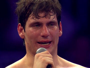 Gaspi llorando tras su combate en La Velada V