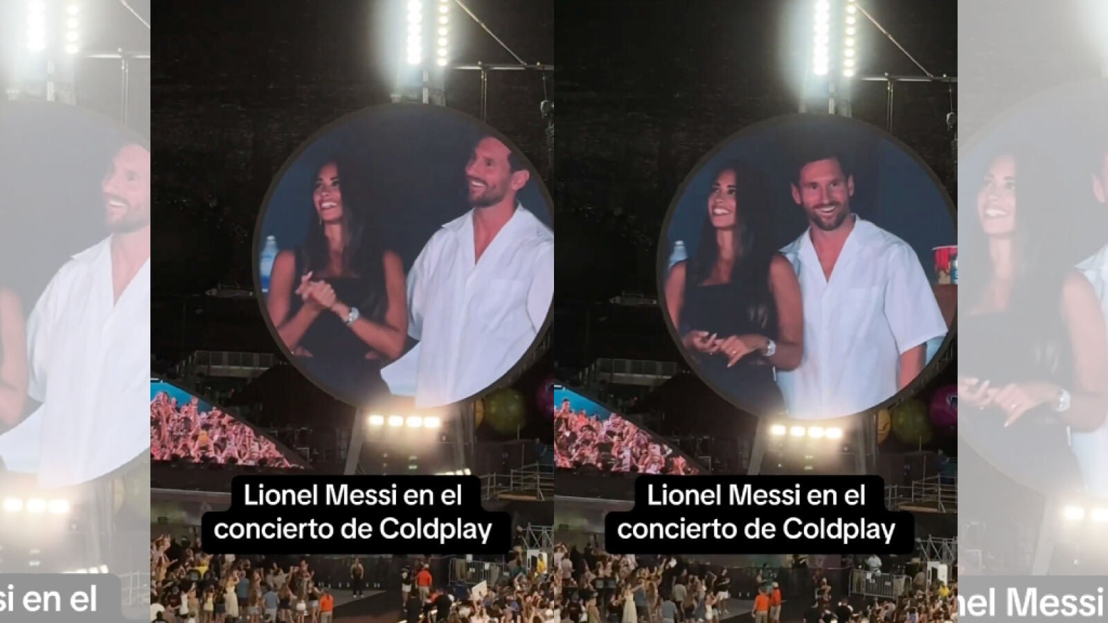 Messi y Antonela, protagonistas del último concierto de Coldplay