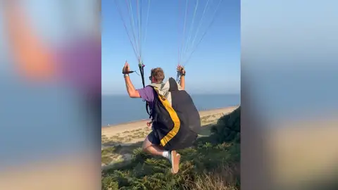 Caída haciendo parapente Caída haciendo parapente