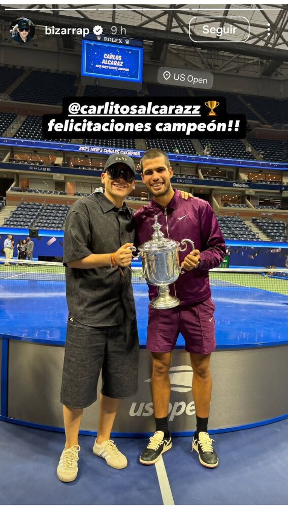 Bizarrap y Carlos Alcaraz en el US Open