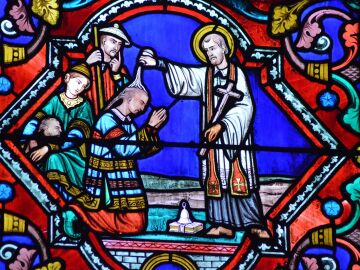 Imagen de la vidriera de una iglesia