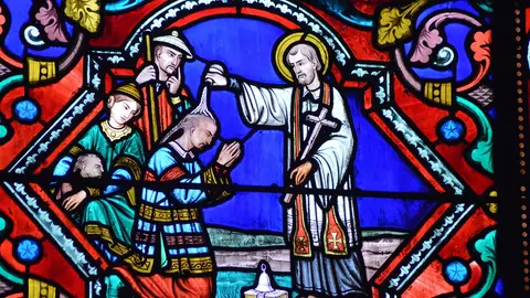 Imagen de la vidriera de una iglesia Imagen de la vidriera de una iglesia