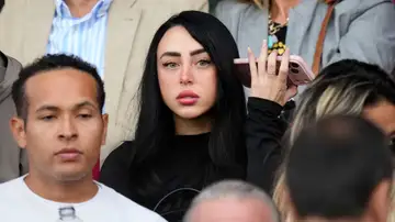 Nicki Nicole durante un partido del FC Barcelona Nicki Nicole durante un partido del FC Barcelona