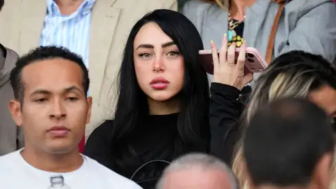 Nicki Nicole durante un partido del FC Barcelona Nicki Nicole durante un partido del FC Barcelona