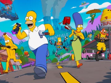 Imagen promocional de la colaboraci&oacute;n de Fortnite con Los Simpson