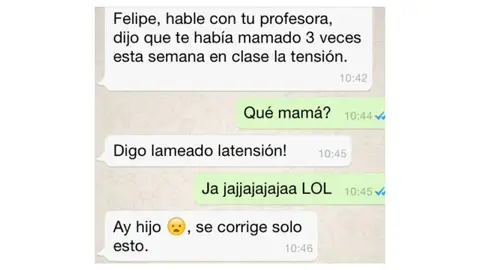 Mensajes de WhatsApp saboteados por el autocorrector Mensajes de WhatsApp saboteados por el autocorrector