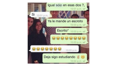 Mensajes de WhatsApp saboteados por el autocorrector