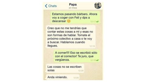 Mensajes de WhatsApp saboteados por el autocorrector