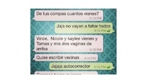 Mensajes de WhatsApp saboteados por el autocorrector Mensajes de WhatsApp saboteados por el autocorrector