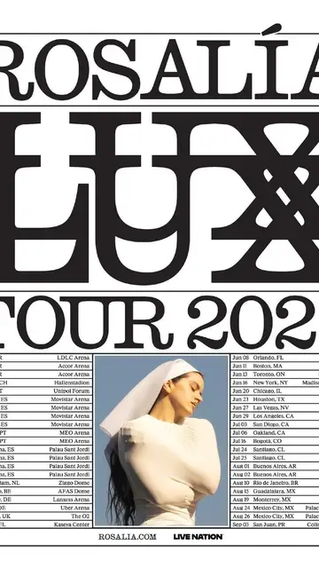 Cartel de la gira Lux de Rosalía Cartel de la gira Lux de Rosalía
