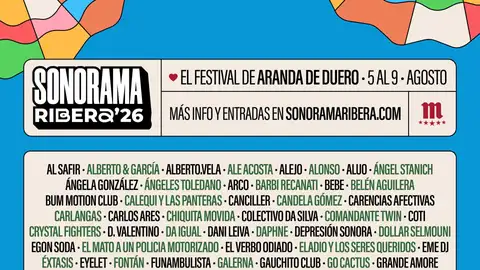 Cartel del Sonorama Ribera 2026 Cartel del Sonorama Ribera 2026