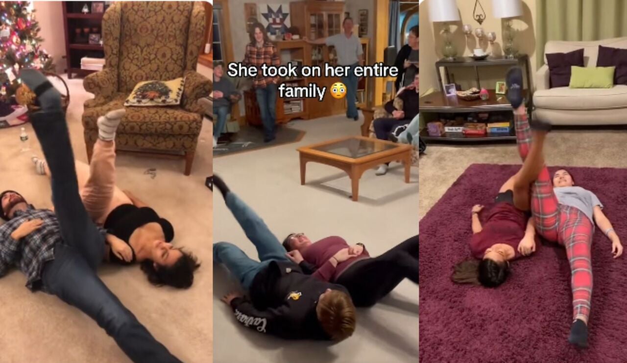 TikTok trend lucha de piernas