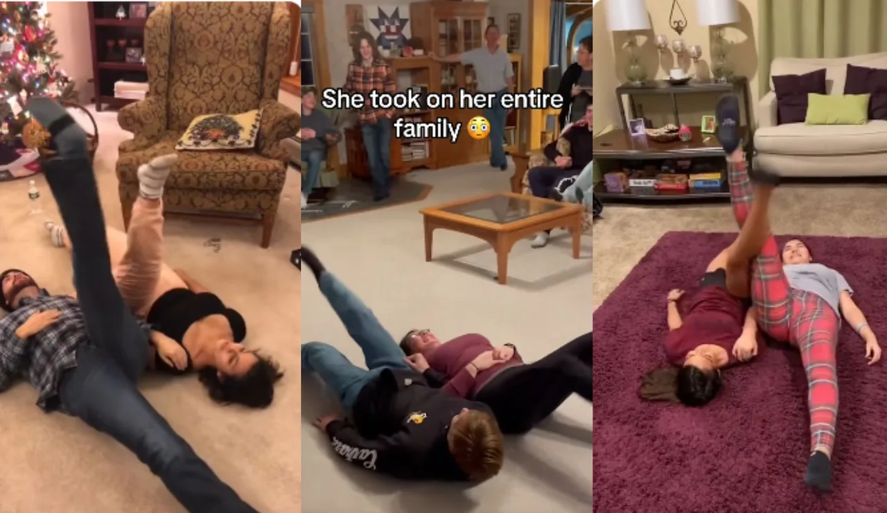 TikTok trend lucha de piernas