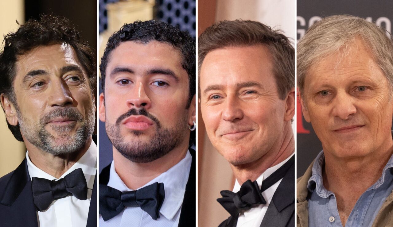Los actores Javier Bardem, Bad Bunny, Edward Norton y Viggo Mortensen