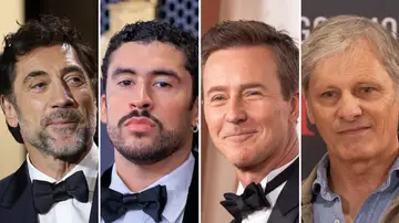 Los actores Javier Bardem, Bad Bunny, Edward Norton y Viggo Mortensen Los actores Javier Bardem, Bad Bunny, Edward Norton y Viggo Mortensen