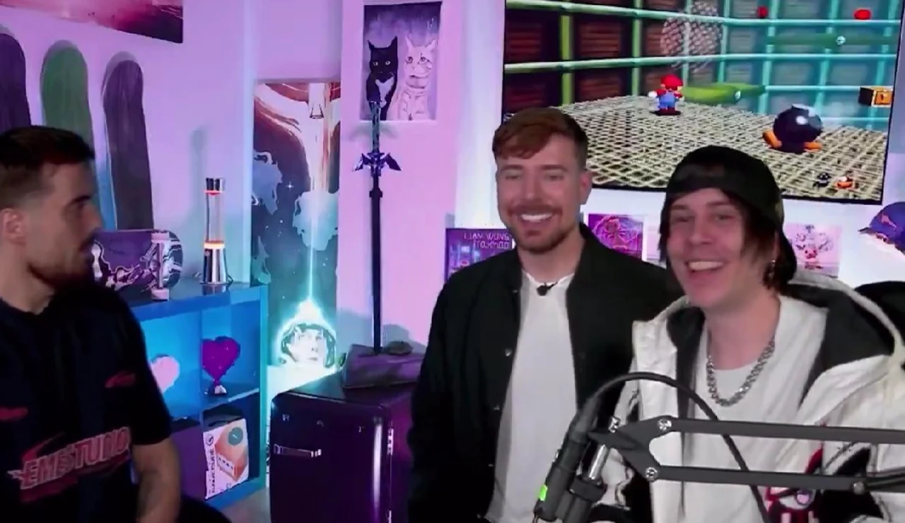 Imagen de MrBeast e Ibai en el stream de Rubius