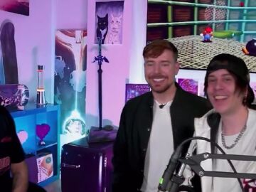 Imagen de MrBeast e Ibai en el stream de Rubius