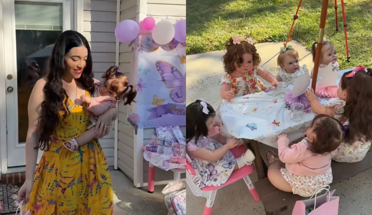 Fiesta de cumpleaños de bebé reborn.