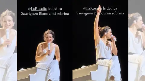 Rosalía en su show. Rosalía en su show.