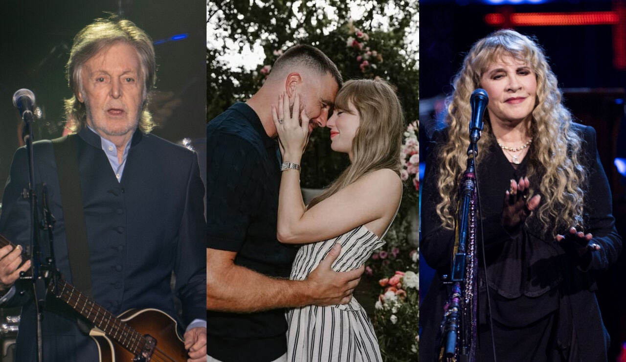Montaje entre Paul McCartney, Taylor Swift, Travis Kelce y Stevie Nicks