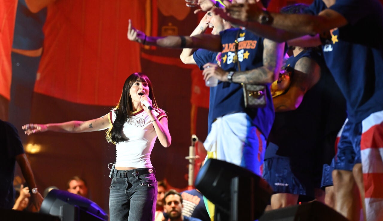 Aitana en la celebraci&oacute;n del Mundial