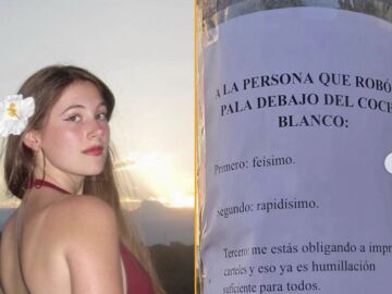 El cartel viral por el robo de una pala