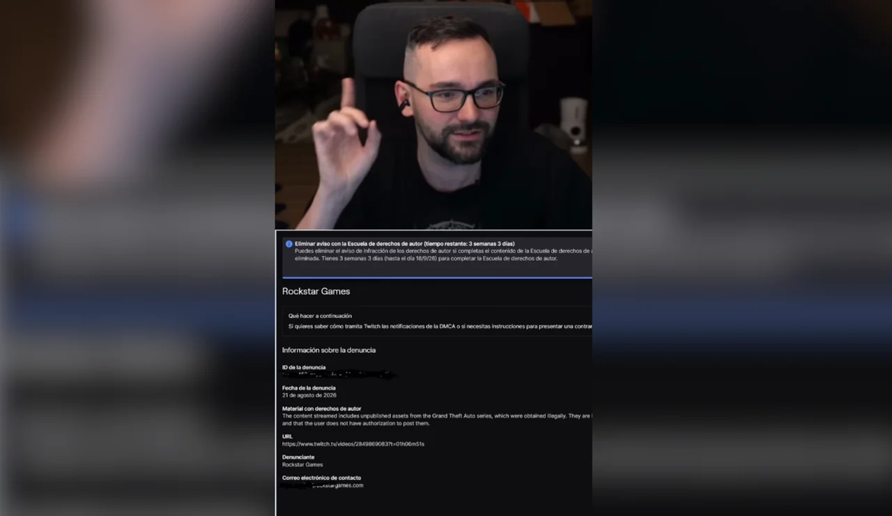 Elxokas viendo la denuncia en su stream