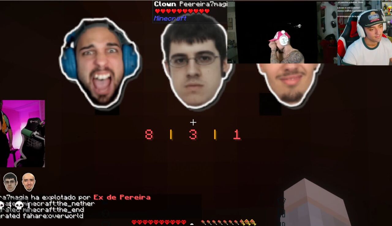 AuronPlay, Pereira y Agustin en Minecraft Extremo