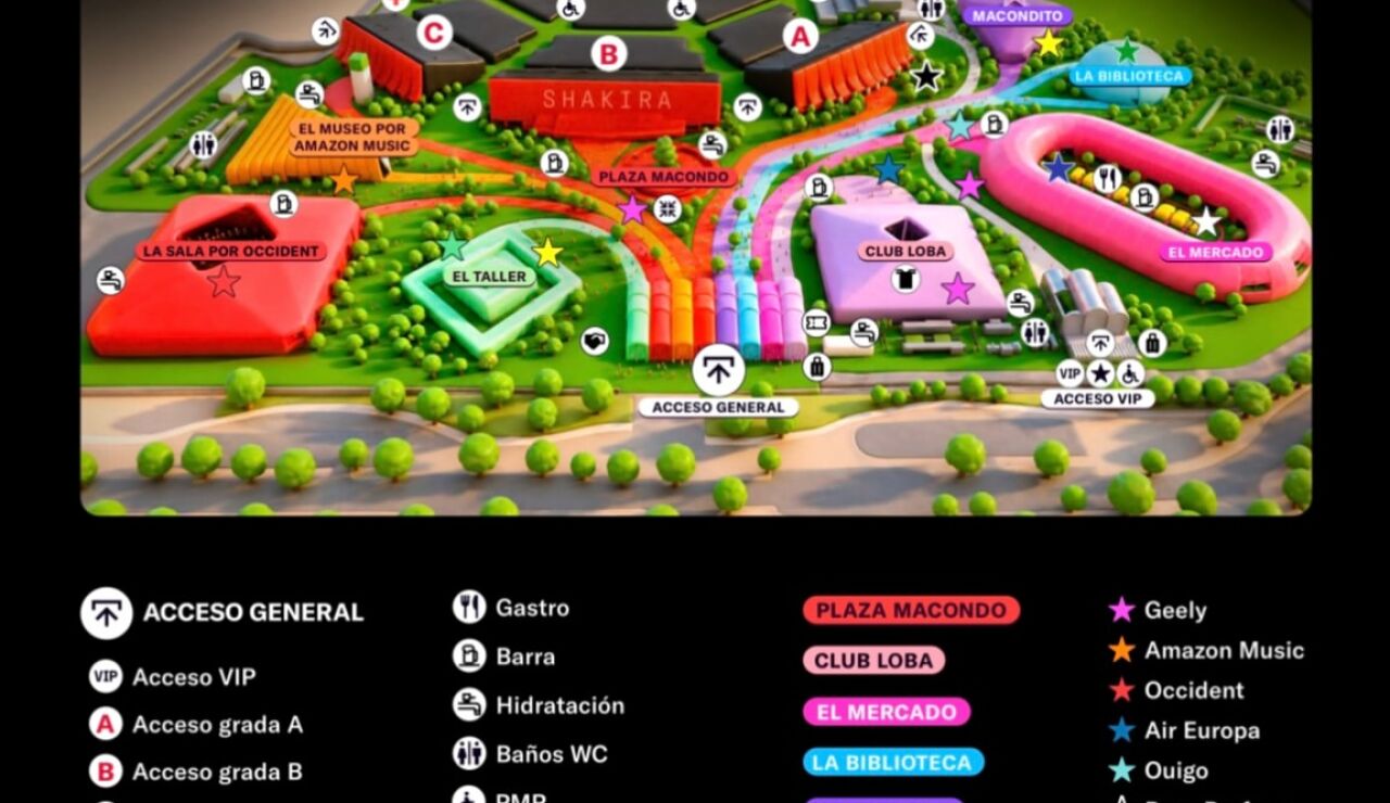 Mapa del reincto de Shakira