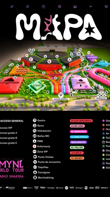 Mapa del reincto de Shakira Mapa del reincto de Shakira
