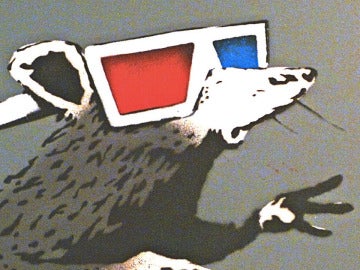 Rat, de Banksy, una de las obras a la venta. (Detalle)