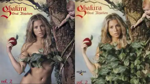 Censura en la portada de 'Oral Fixation: Vol. 2', de Shakira Censura en la portada de 'Oral Fixation: Vol. 2', de Shakira