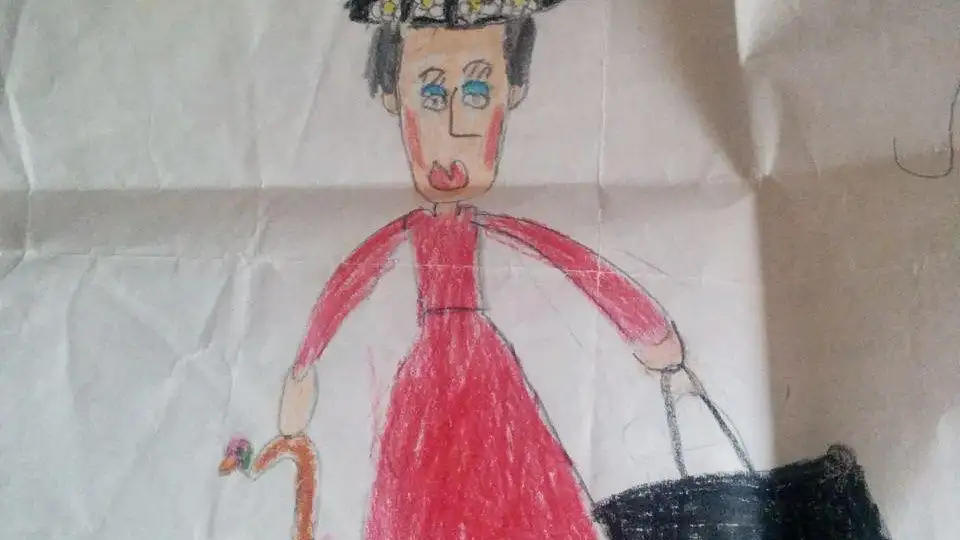 Mi dibujo de Mary Poppins cuando tenía 5 años