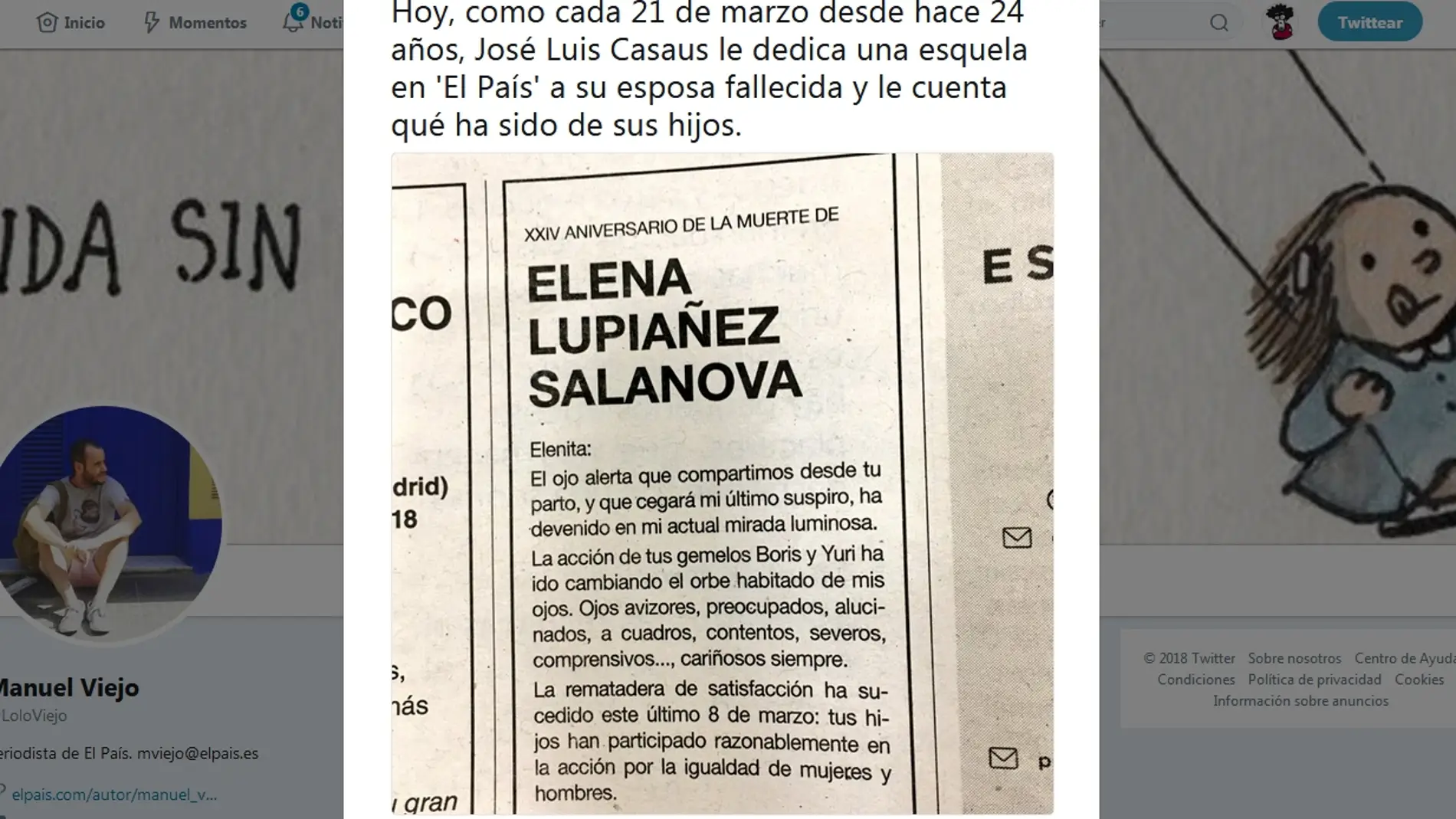 Esquelas a Elenita