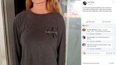 Le piden que se ponga tiritas en los pezones para no distraer a sus compañeros de clase