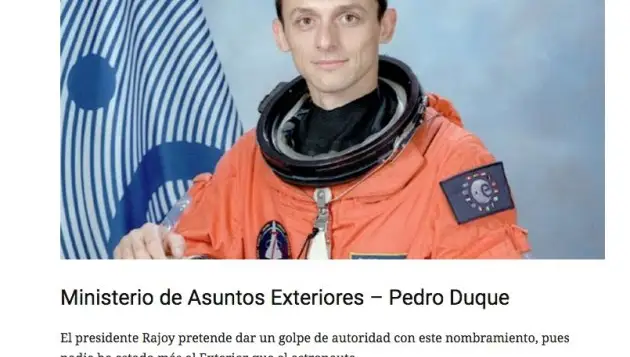 Noticia de El Mundo Today con Pedro Duque