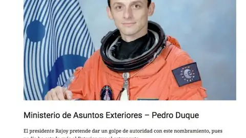 Noticia de El Mundo Today con Pedro Duque Noticia de El Mundo Today con Pedro Duque