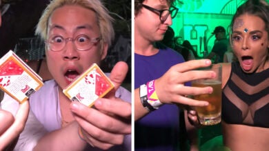 ¿Qué pasa si le haces trucos de magia a gente que está colocada en un festival?
