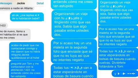 Conversación de Jackie con su novio por Facebook Conversación de Jackie con su novio por Facebook