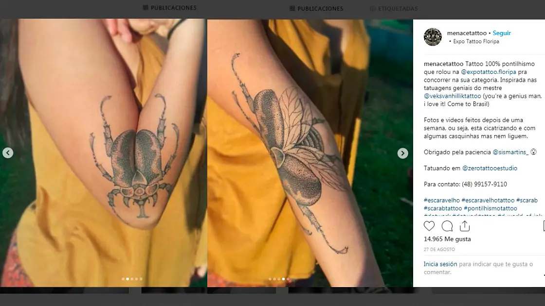 Un tatuador consigue hacer dos tatuajes en uno