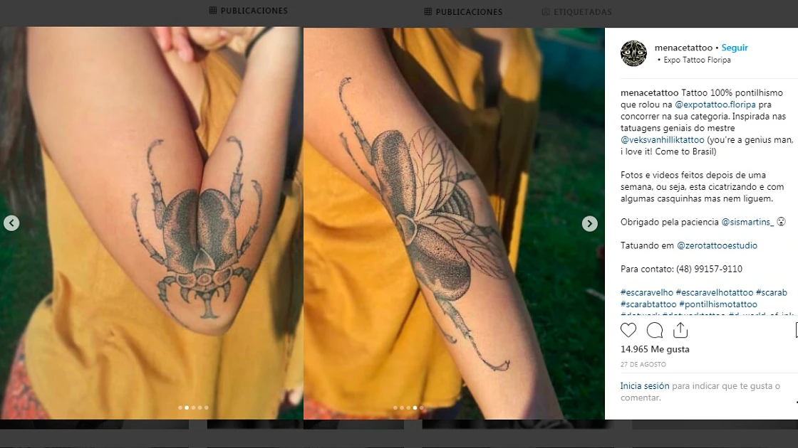 Un tatuador consigue hacer dos tatuajes en uno Un tatuador consigue hacer dos tatuajes en uno