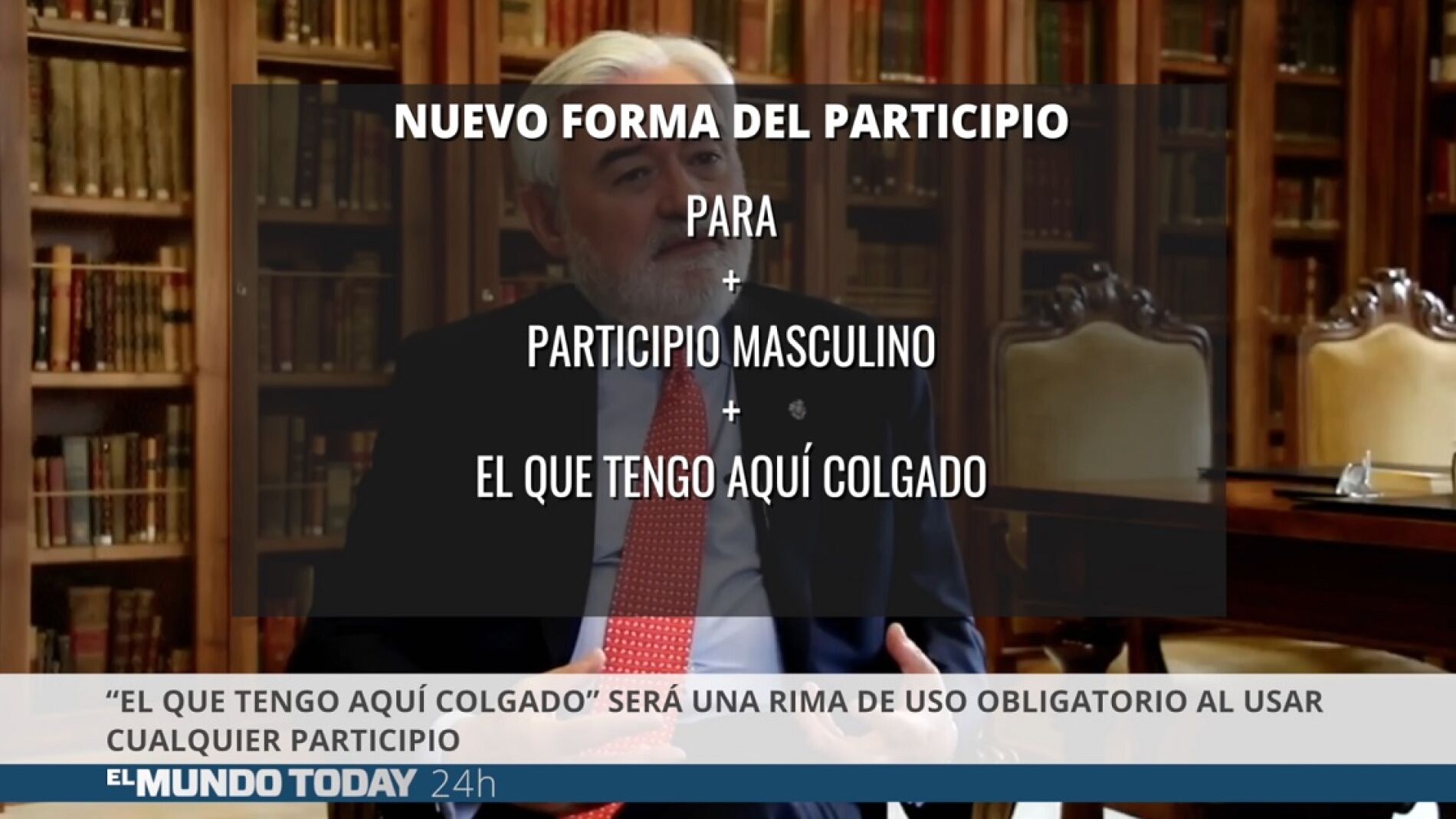 Nueva forma del participio: se a&ntilde;adir&aacute; "el que tengo aqu&iacute; colgado"