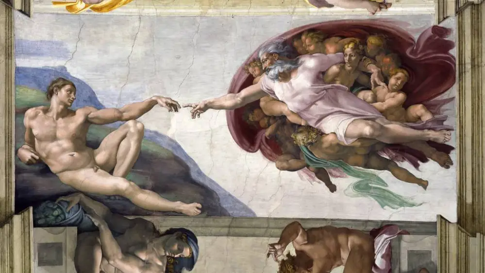 La Creación de Adán. Capilla Sixtina. Museos Vaticanos