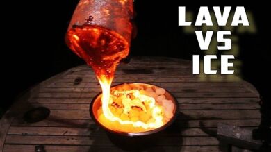 ¿Qué pasa si vertemos lava hirviendo sobre 200 bolas de hielo? No pasa lo que estás pensando